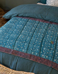 Pièce artisanale Kantha Azur