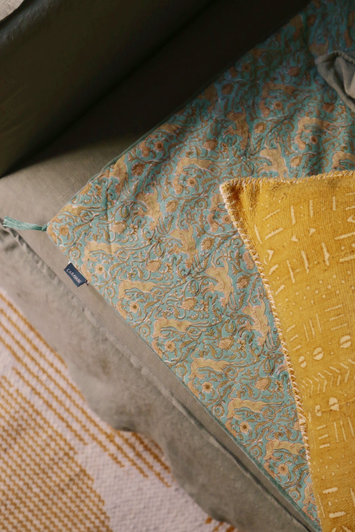 Sofa cover en velours et coton