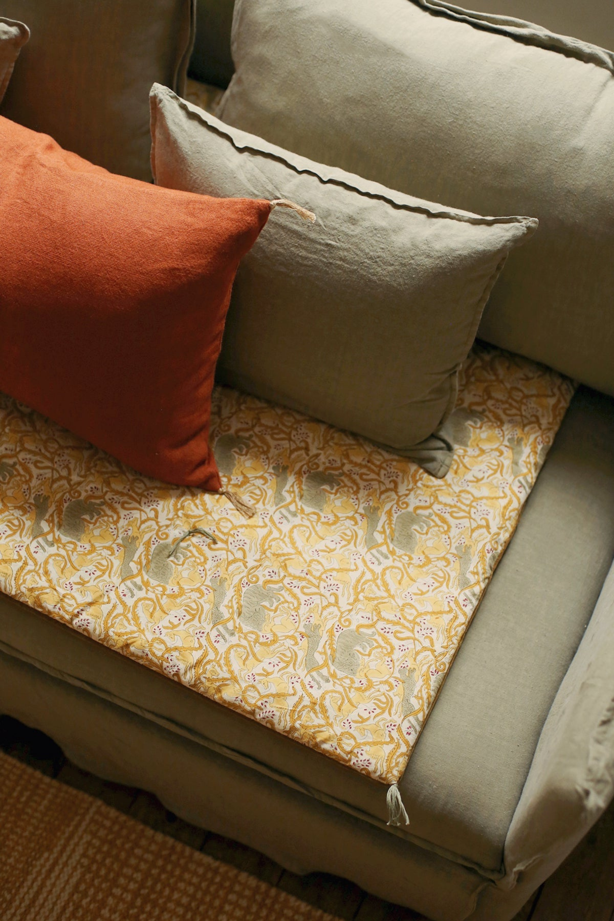 Sofa cover en velours et coton
