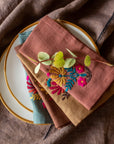 Set de 4 serviettes brodées Rosaly