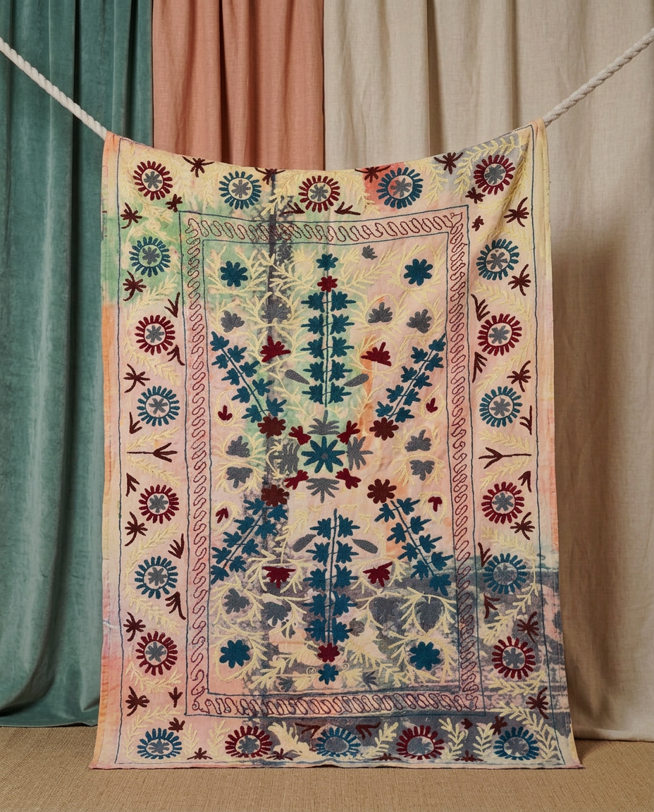 Pièce artisanale Suzani Albatre